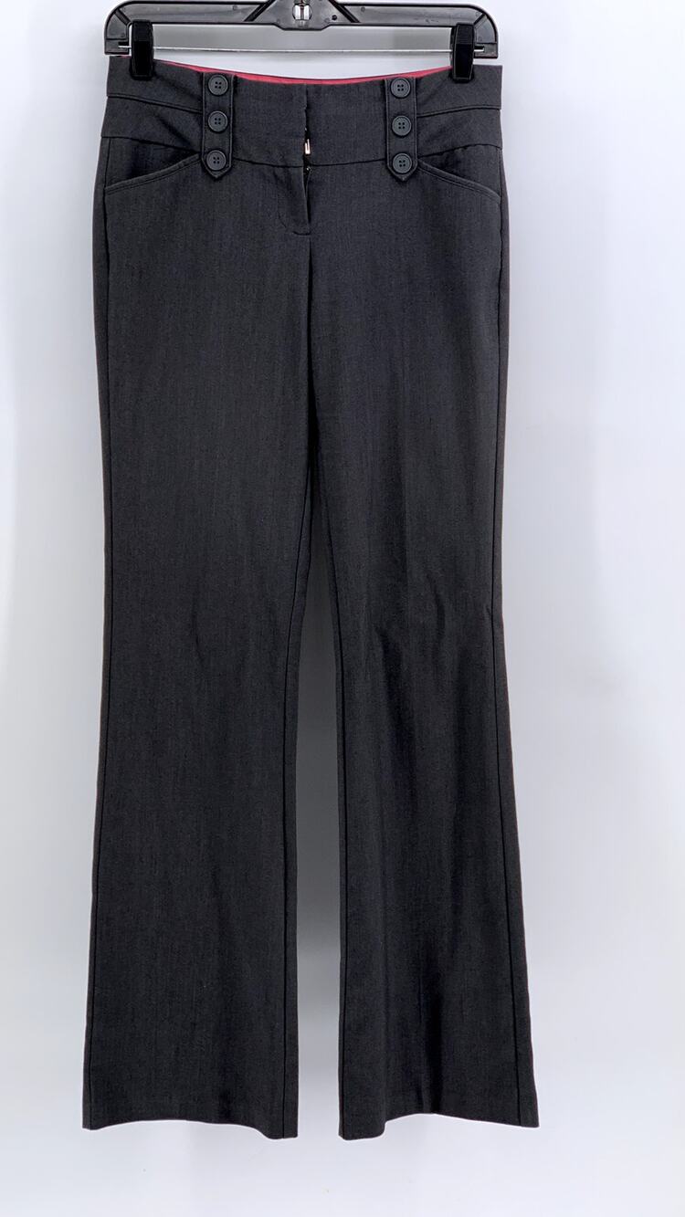 JOE BENBASSET Women Juniors' Charcoal Flared Low Rise Pant SZ 1